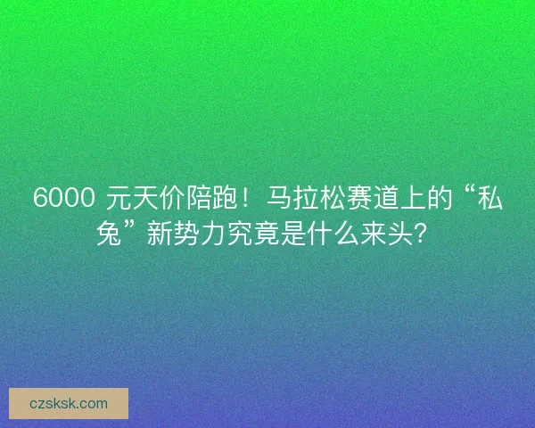 6000 元天价陪跑！马拉松赛道上的 “私兔” 新势力究竟是什么来头？